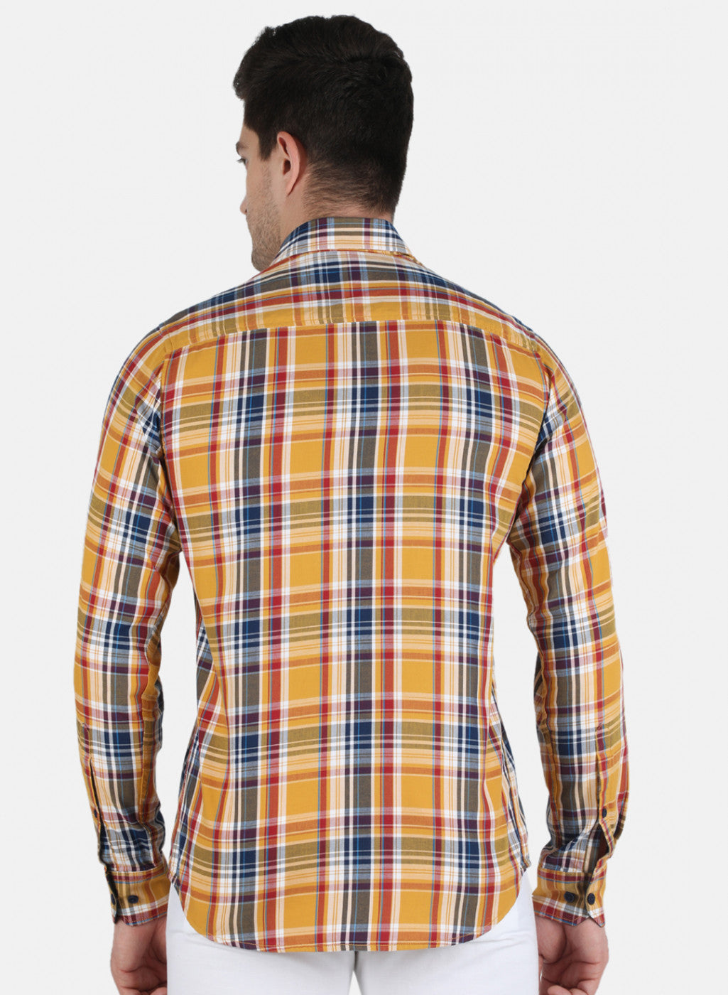 Men Mustard Check Shirt