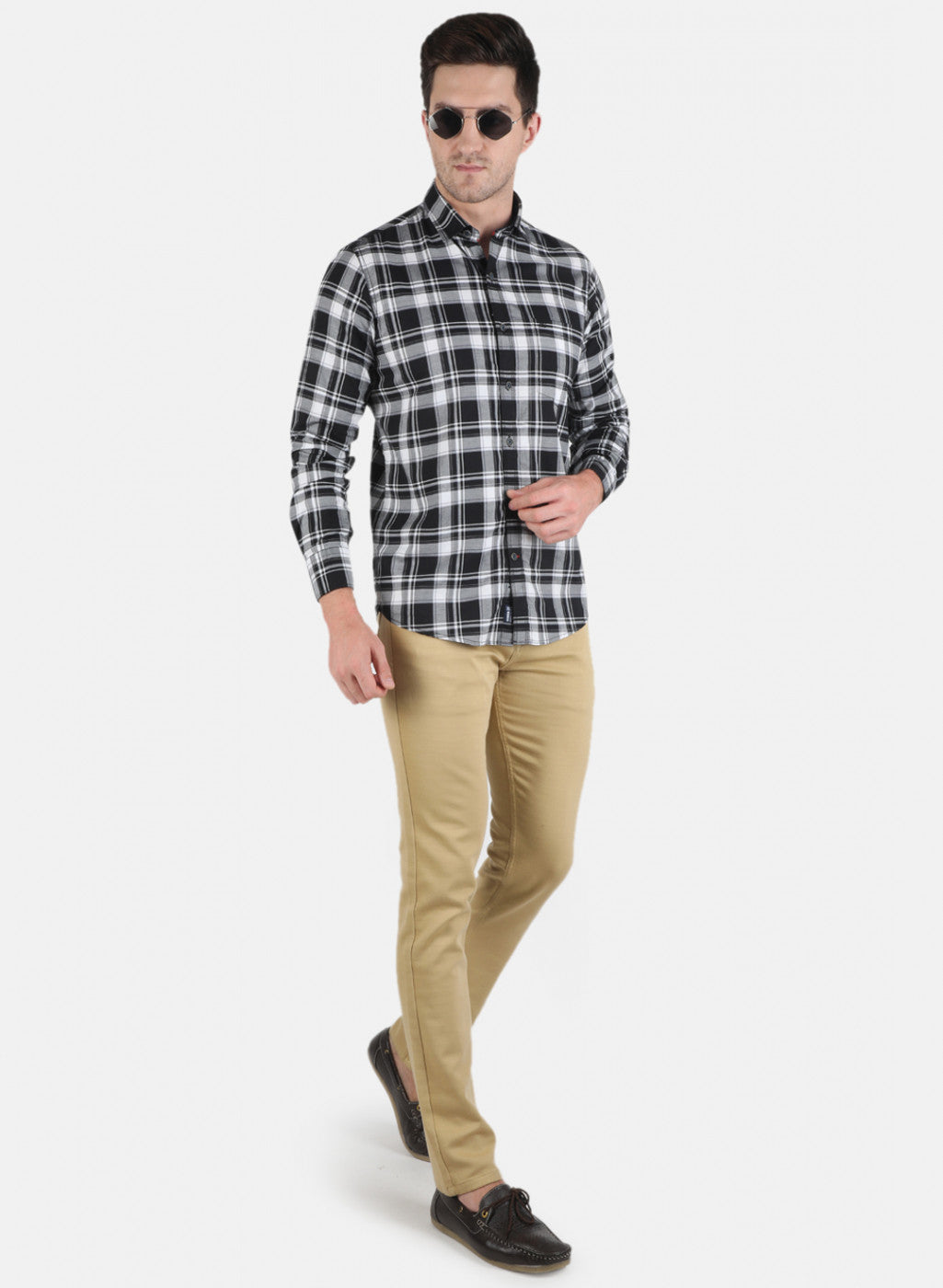 Men Black Check Shirt