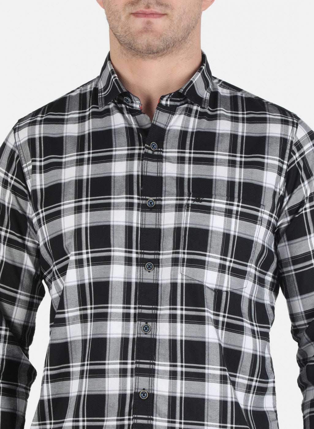 Men Black Check Shirt