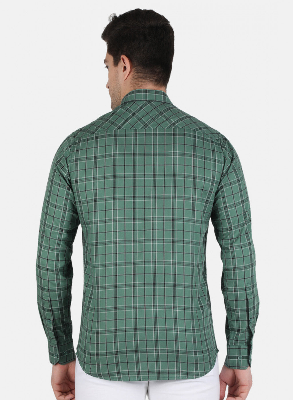 Men Green Check Shirt