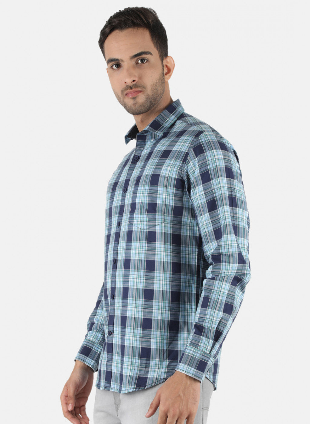 Men Blue Printed Shirt