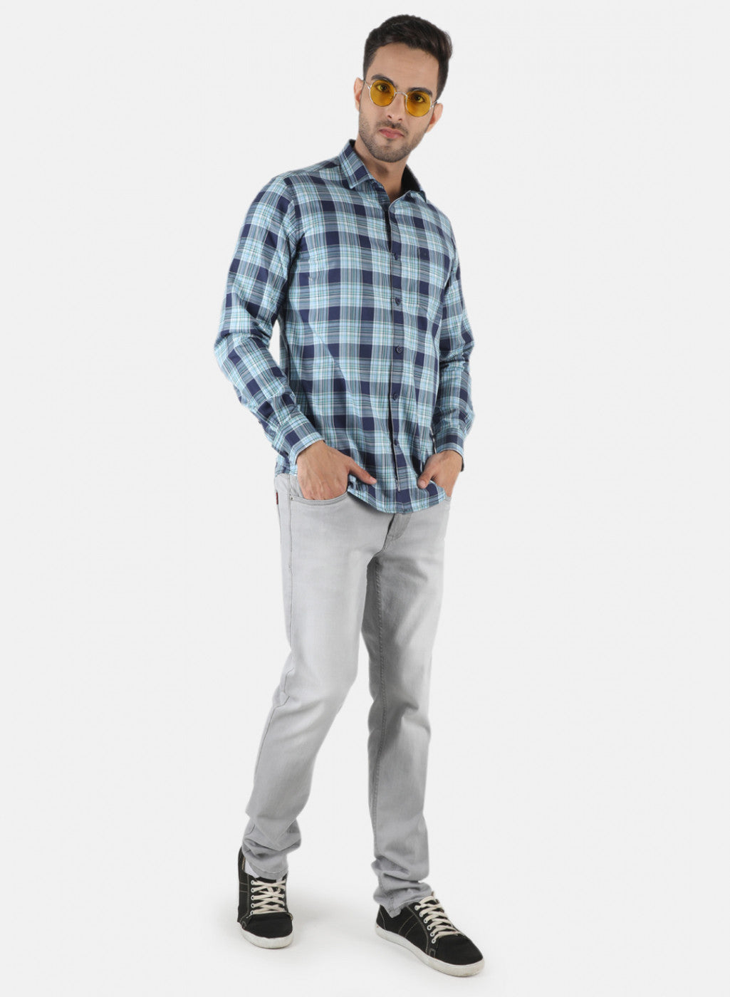 Men Blue Printed Shirt
