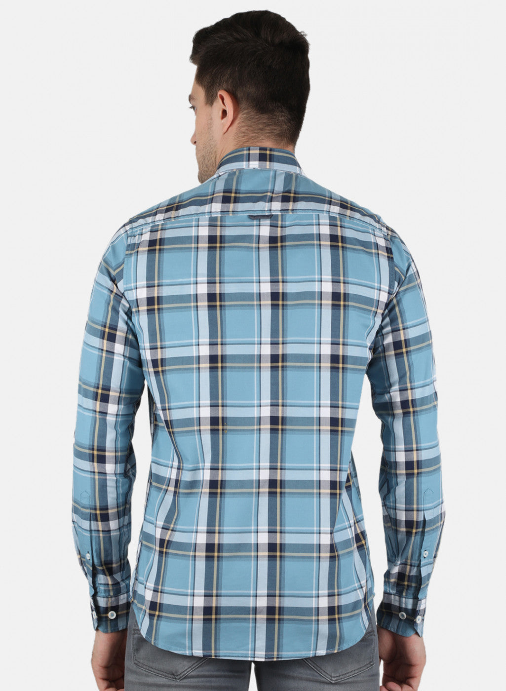 Men Grey Check Shirt
