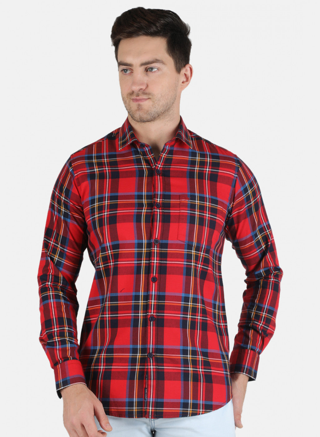 Men Red Check Shirt