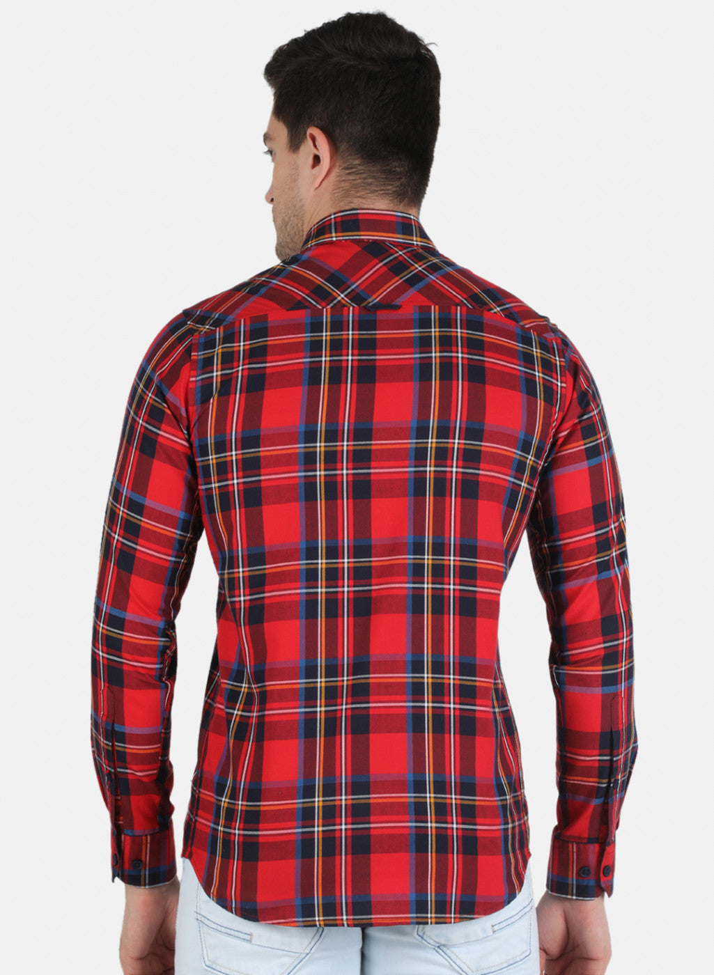 Men Red Check Shirt