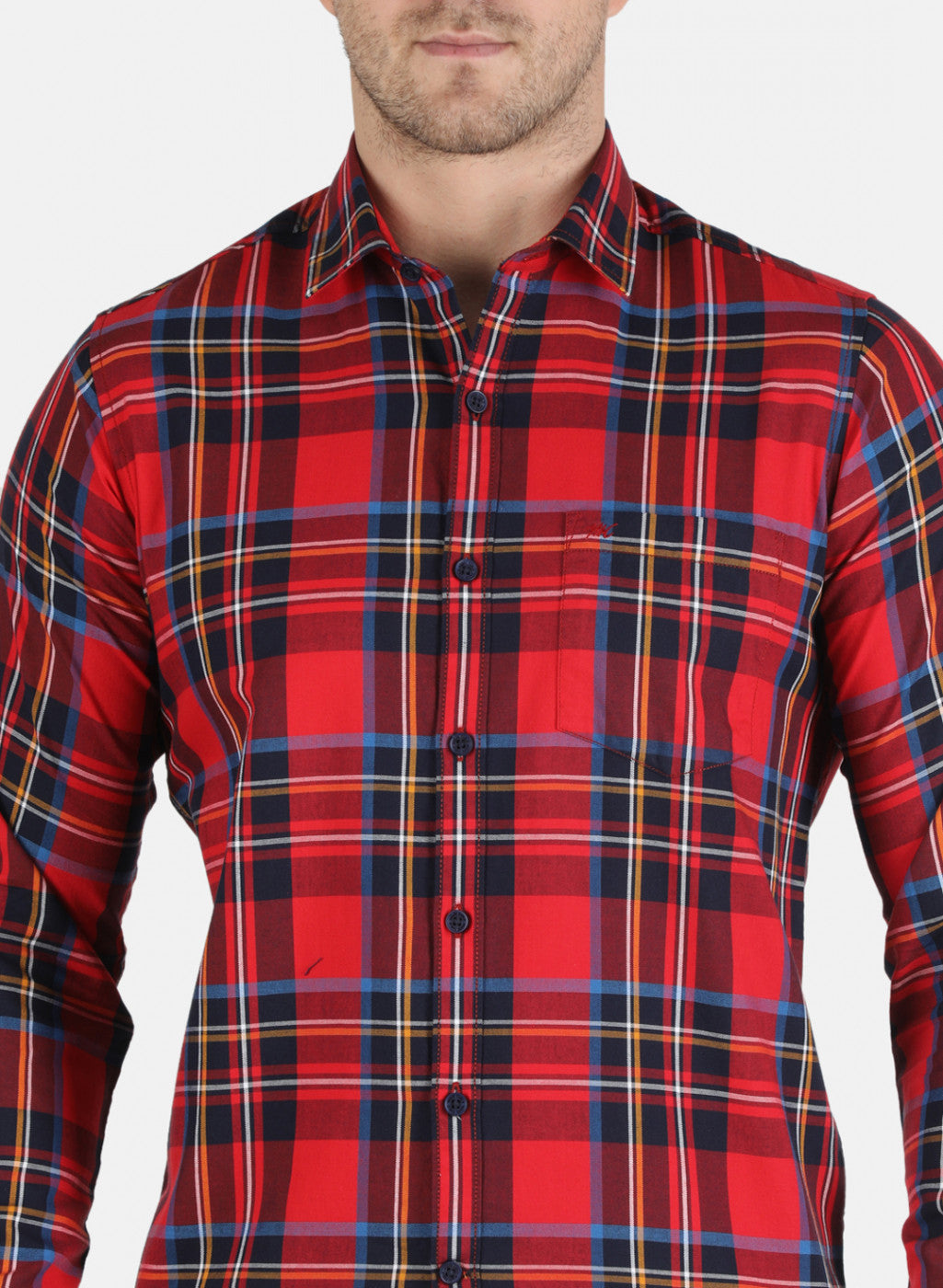 Men Red Check Shirt