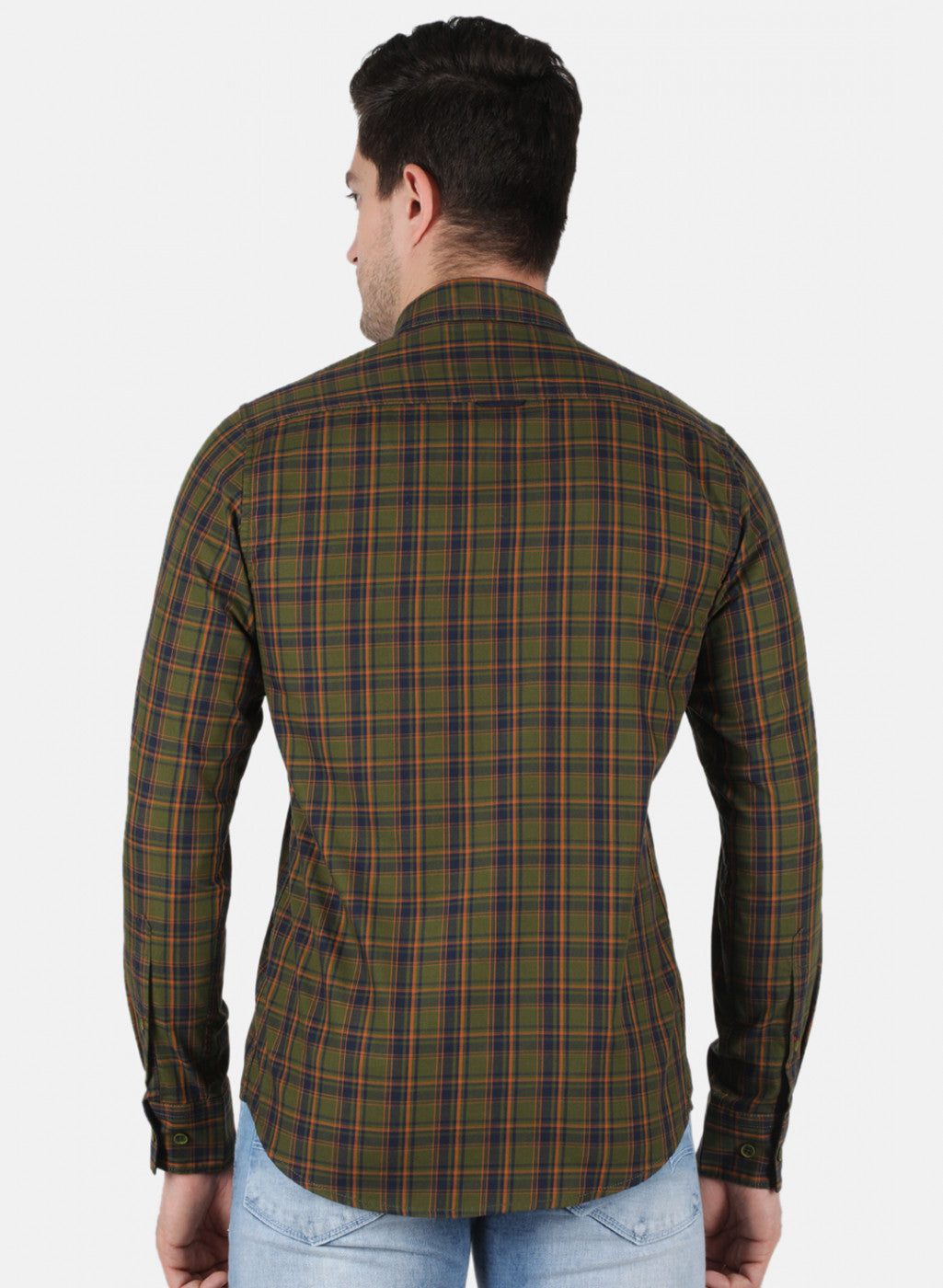 Men Green Check Shirt