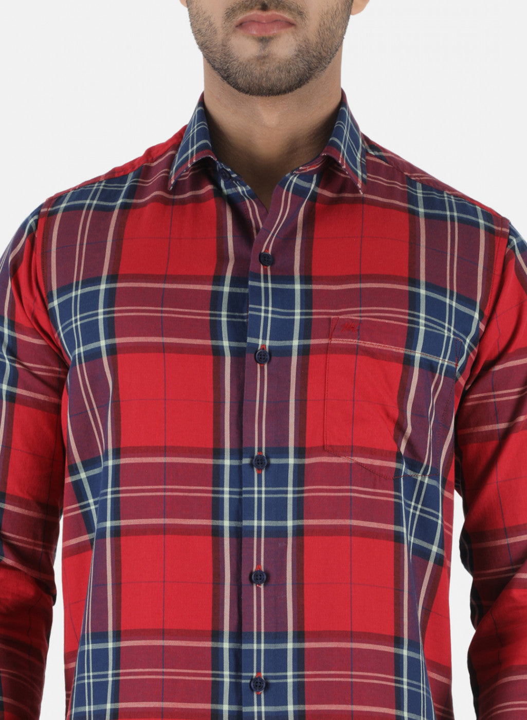 Men Maroon Check Shirt