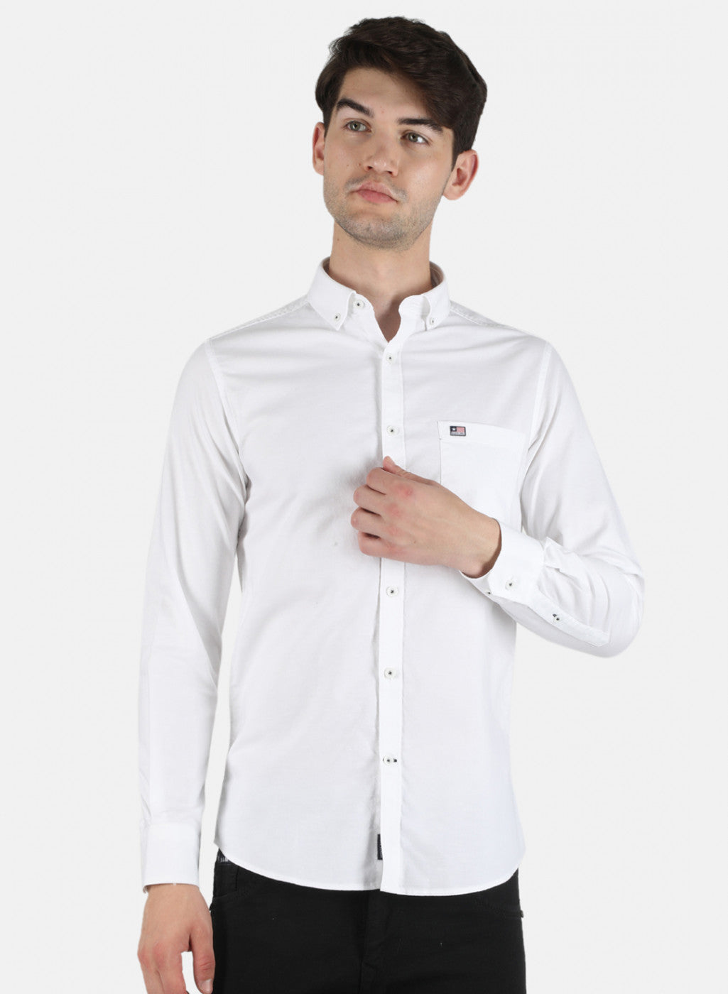 Men White Solid Shirt