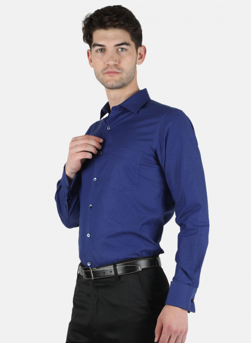 Men NAvy Blue Check Shirt