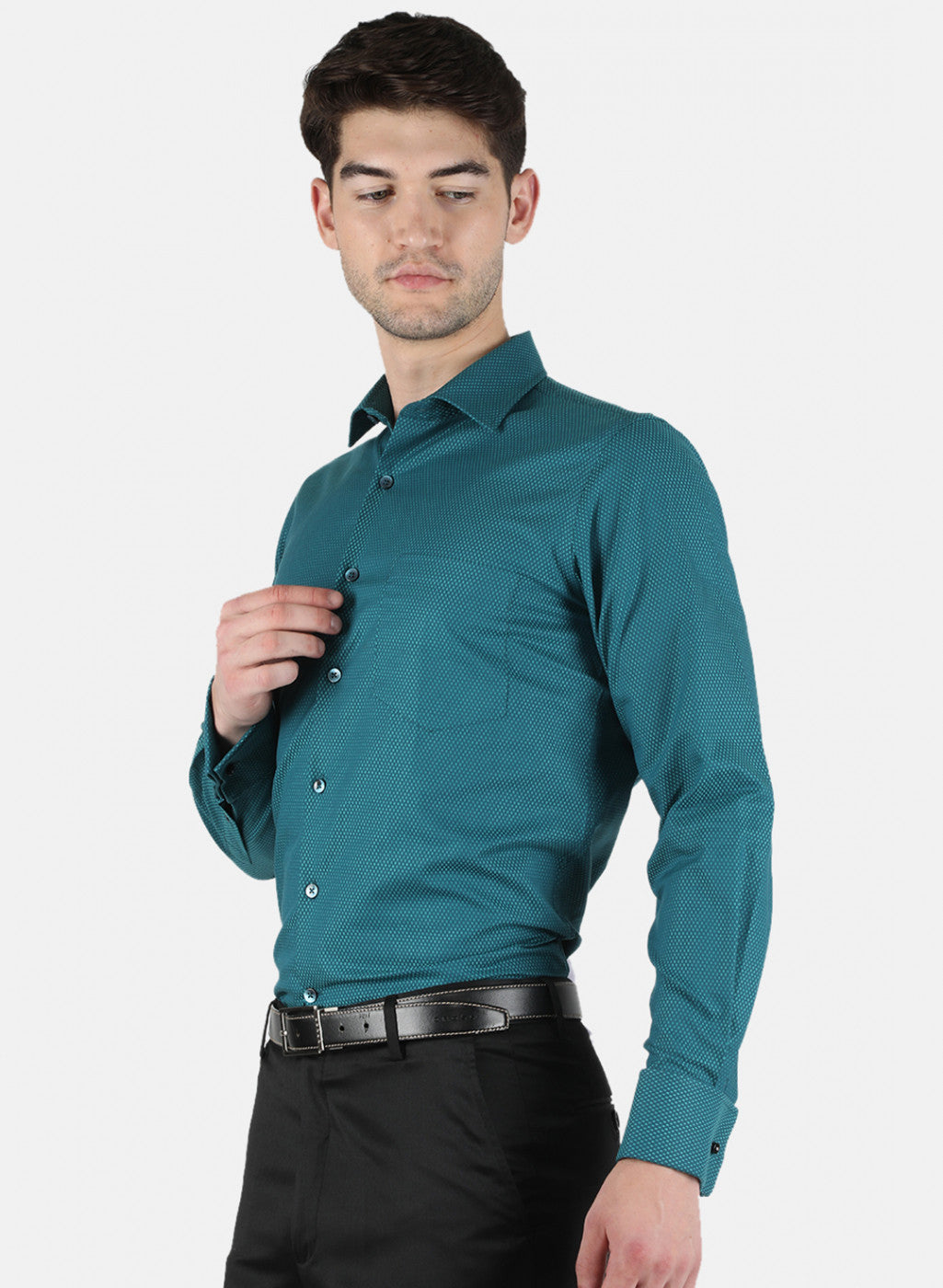 Men Blue Check Shirt