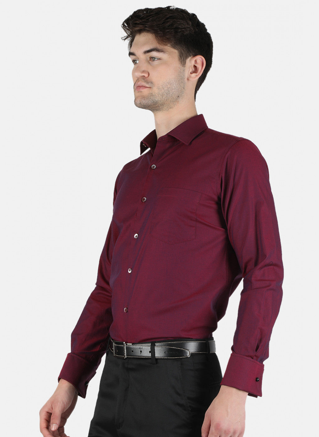 Men Maroon Printed Shirt