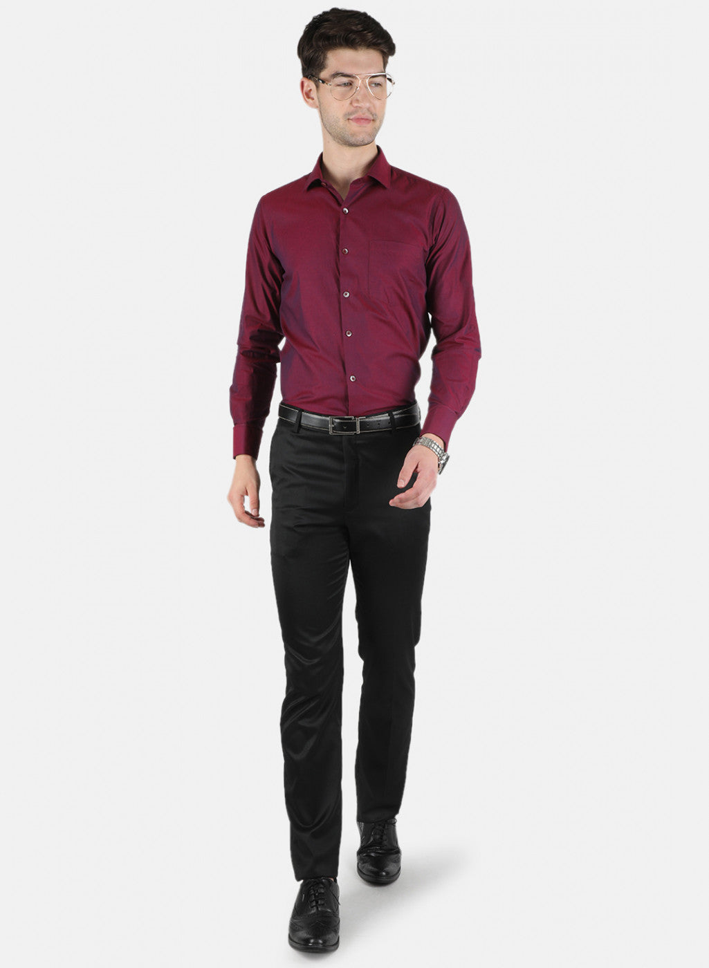 Men Maroon Printed Shirt