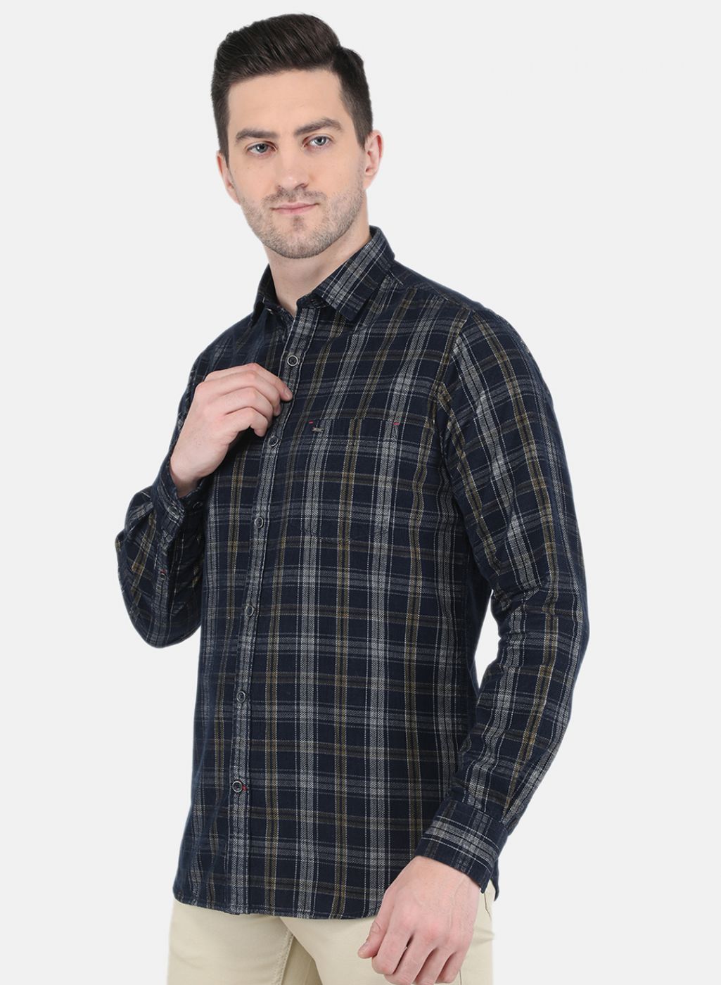 Men Black Check Shirt