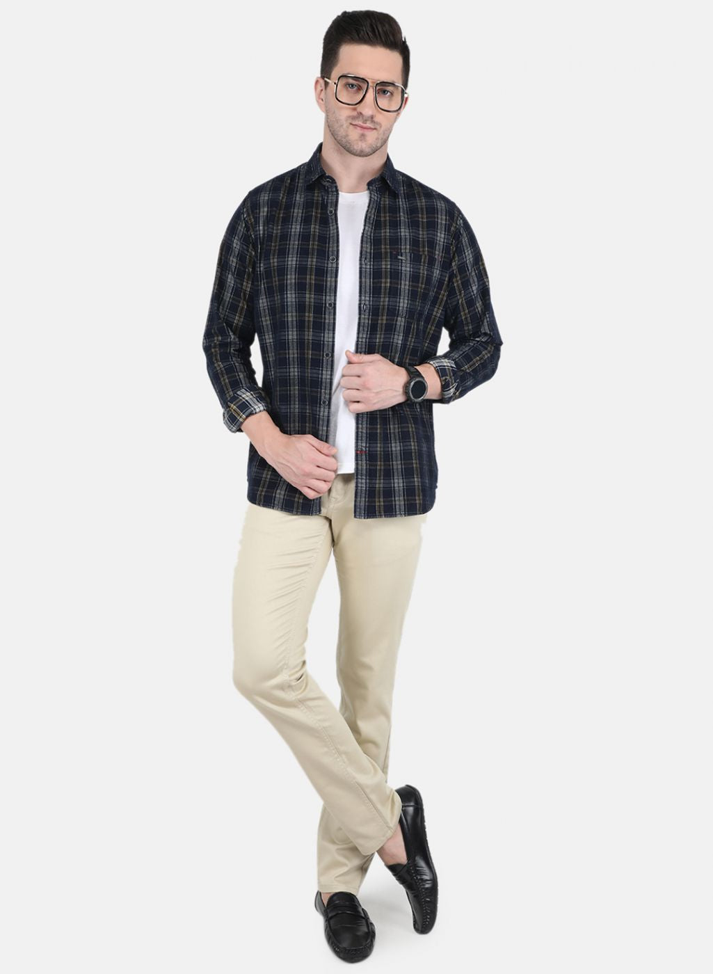 Men Black Check Shirt