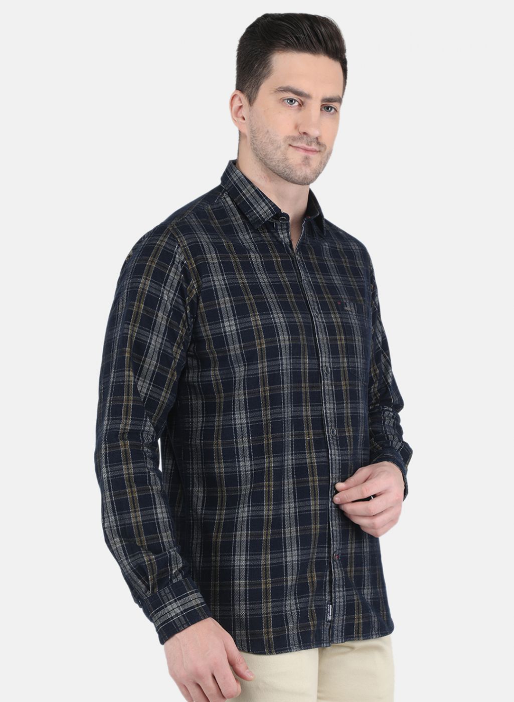 Men Black Check Shirt