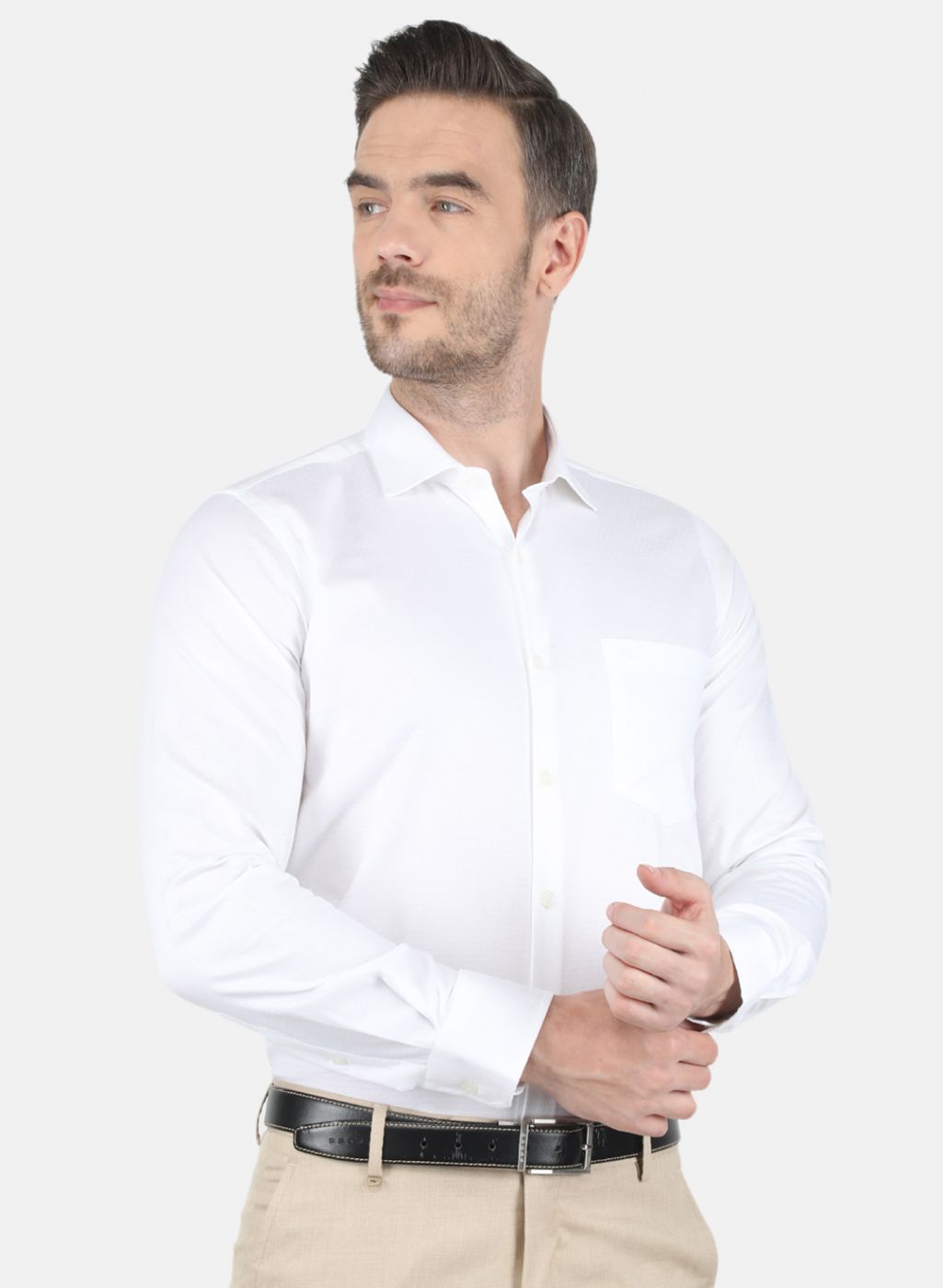 Men White Printed Shirt