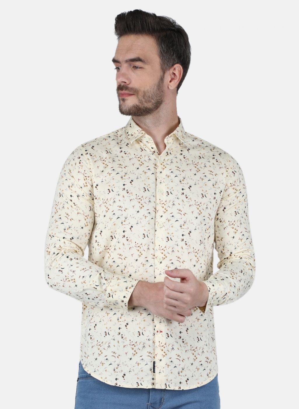 Men Off White Printed Shirt