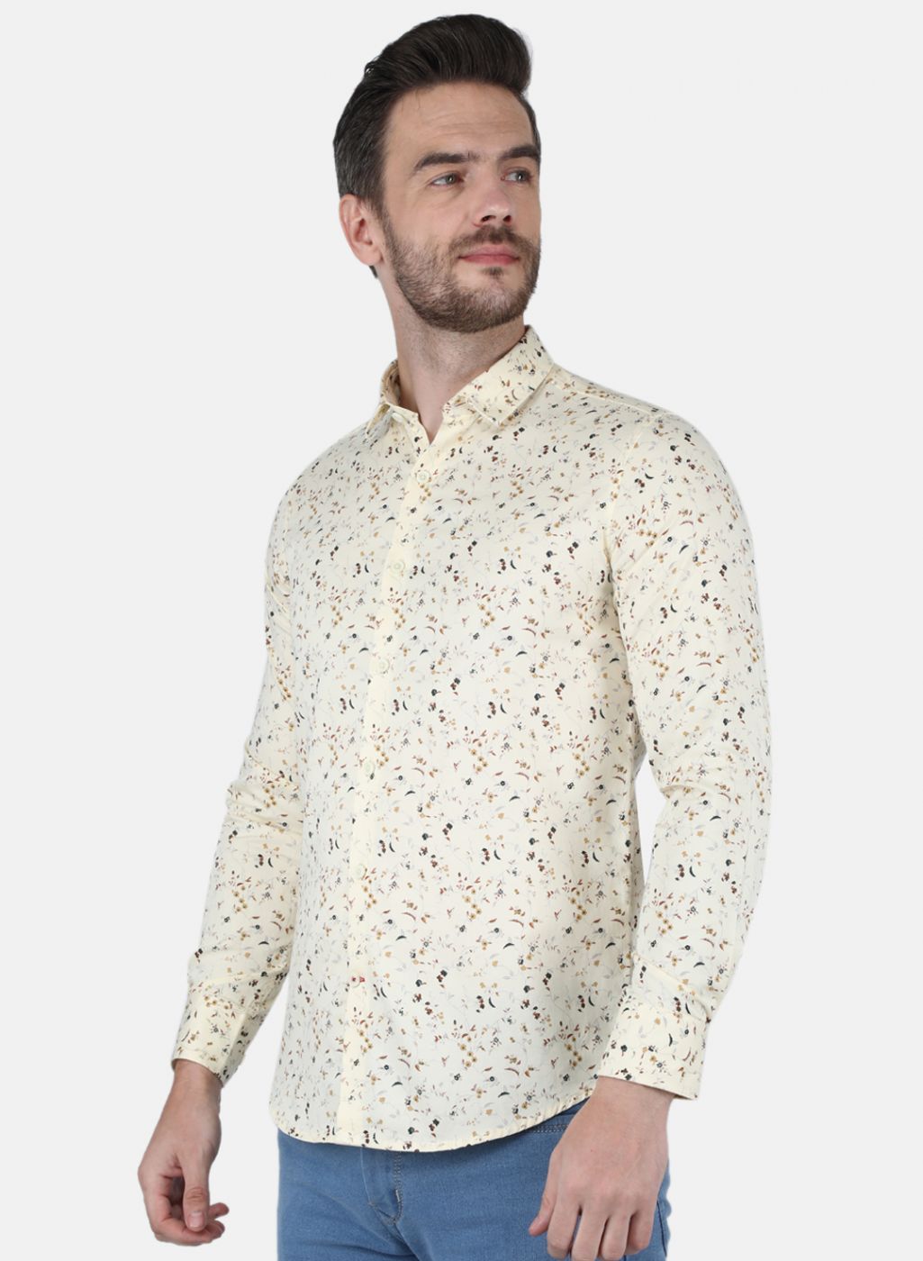 Men Off White Printed Shirt