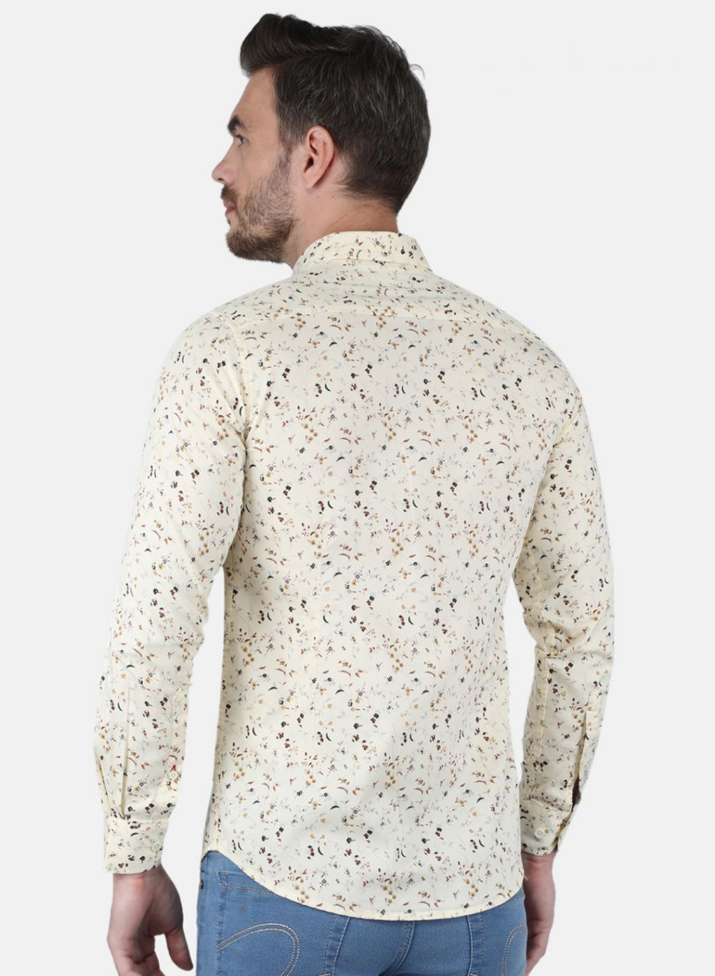 Men Off White Printed Shirt