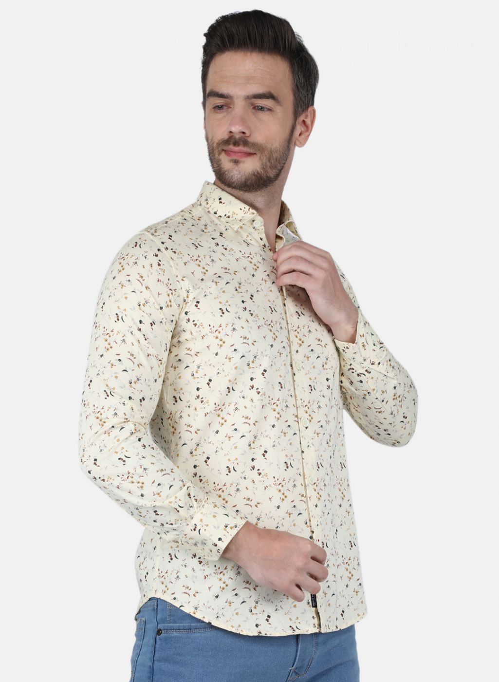 Men Off White Printed Shirt
