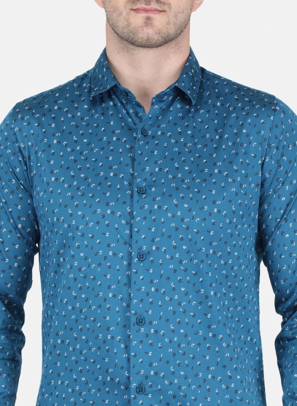 Men Blue Printed Shirt