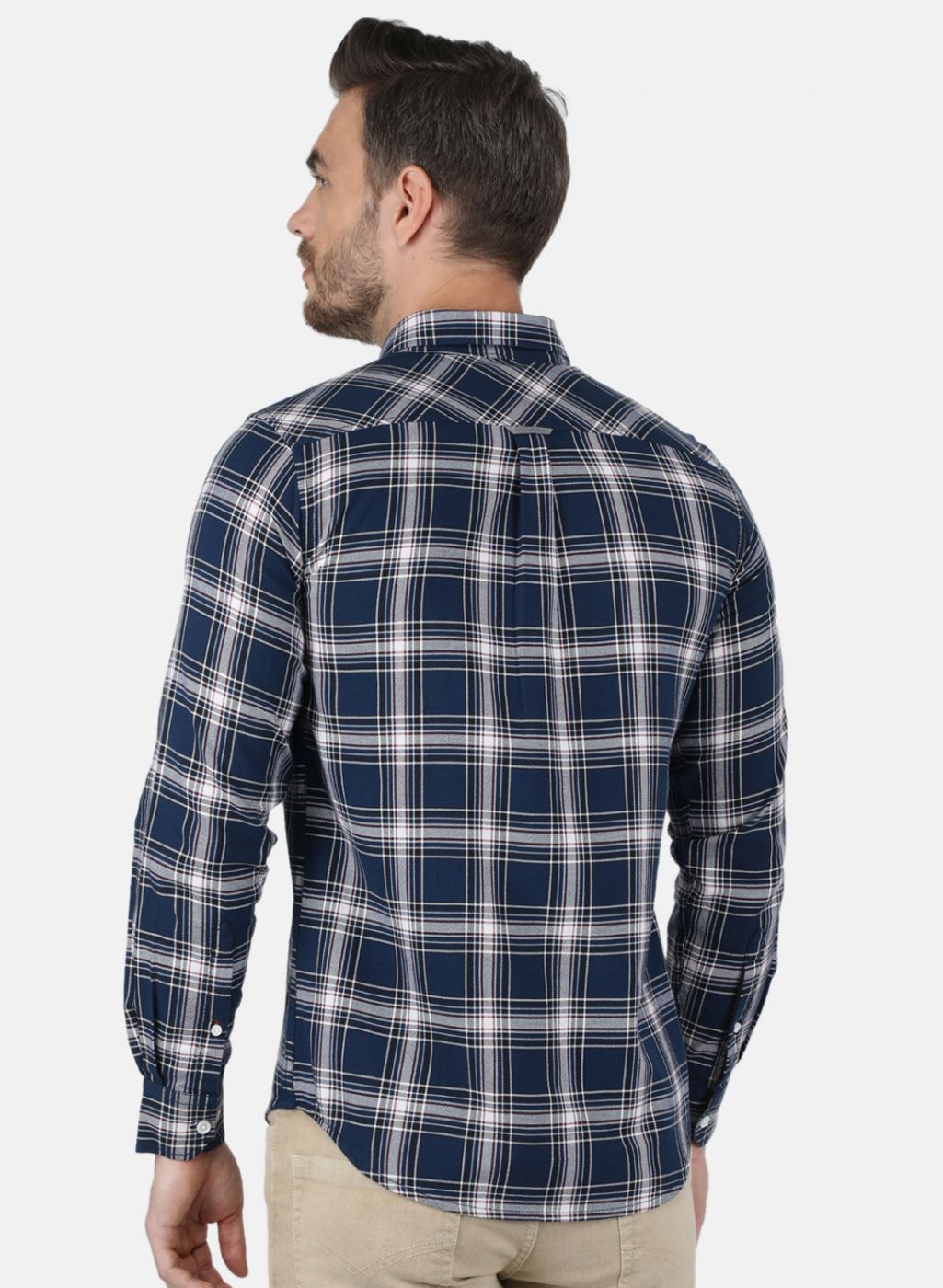 Men Blue Check Shirt