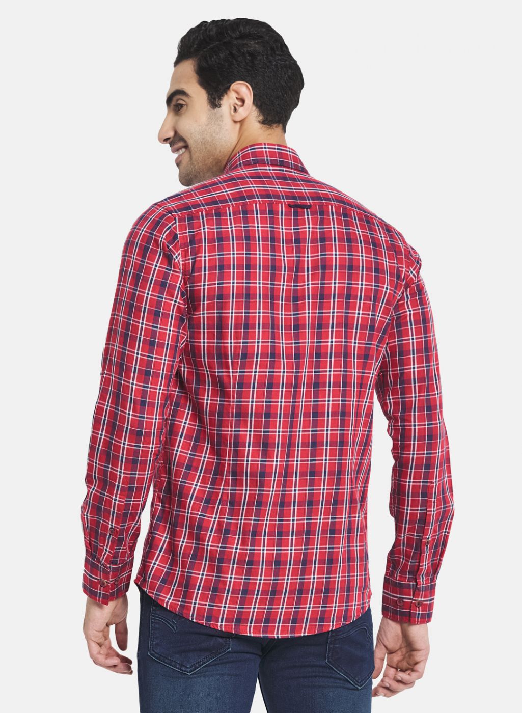 Men Red Check Shirt