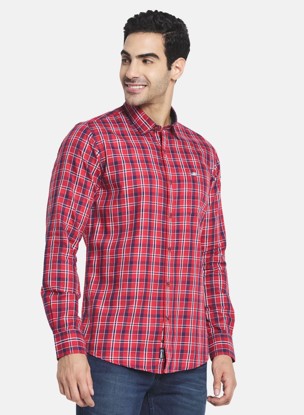 Men Red Check Shirt