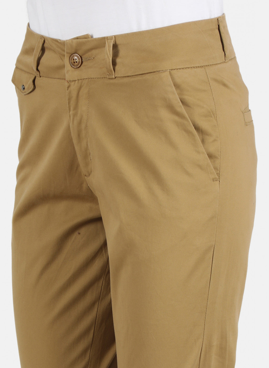 Women Khaki Slim Fit Trouser