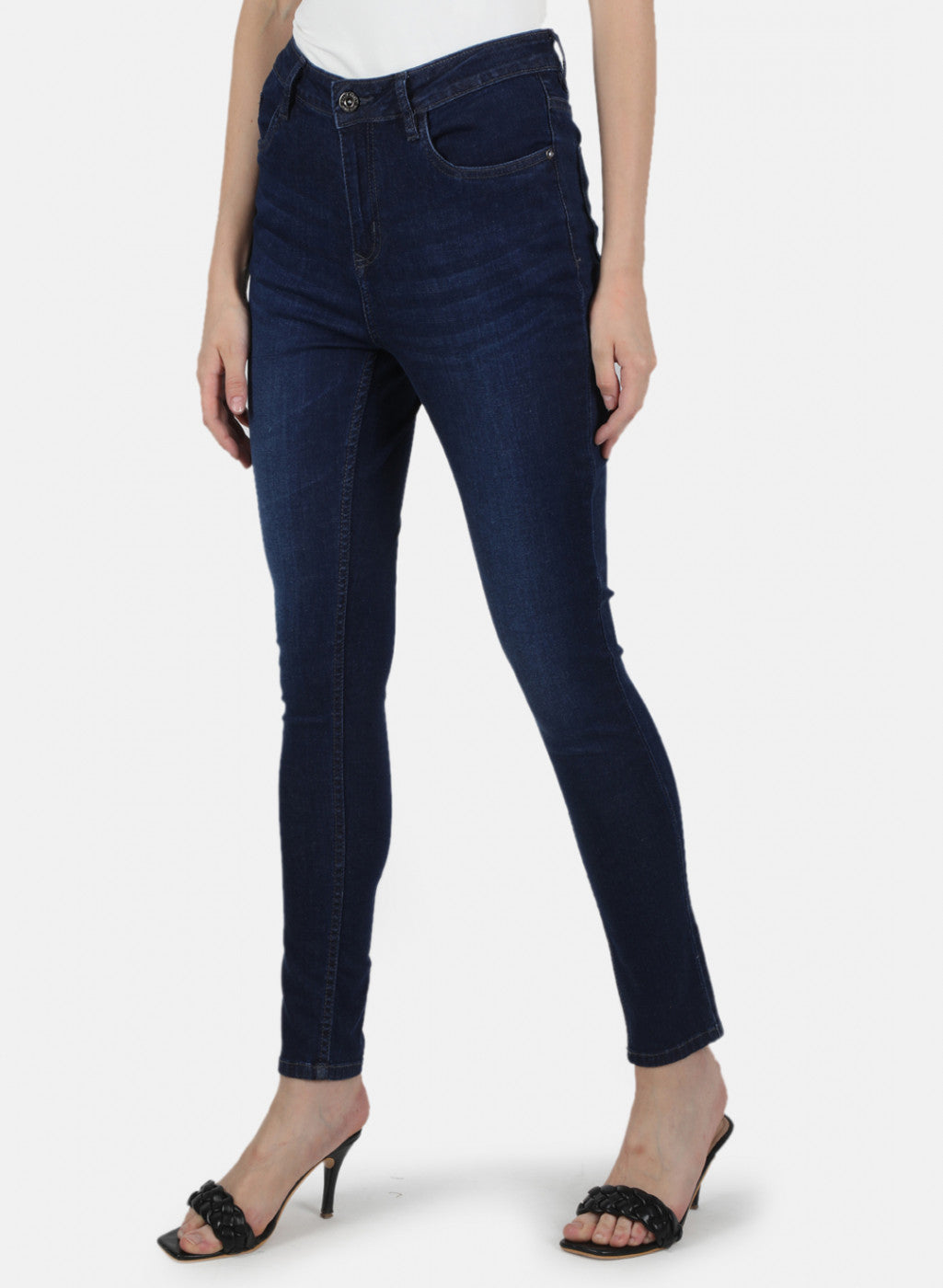 Women Navy Blue Slim Fit Denim