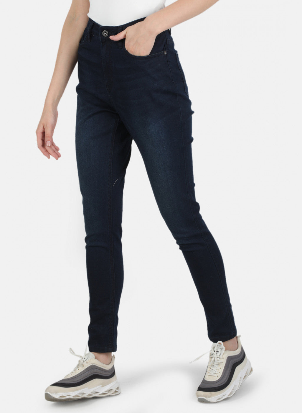 Women Navy Blue Slim Fit Denim