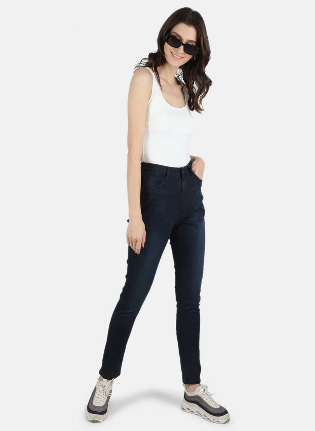 Women Navy Blue Slim Fit Denim