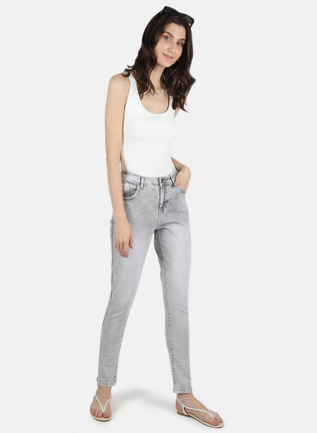 Women Grey Slim Fit Denim
