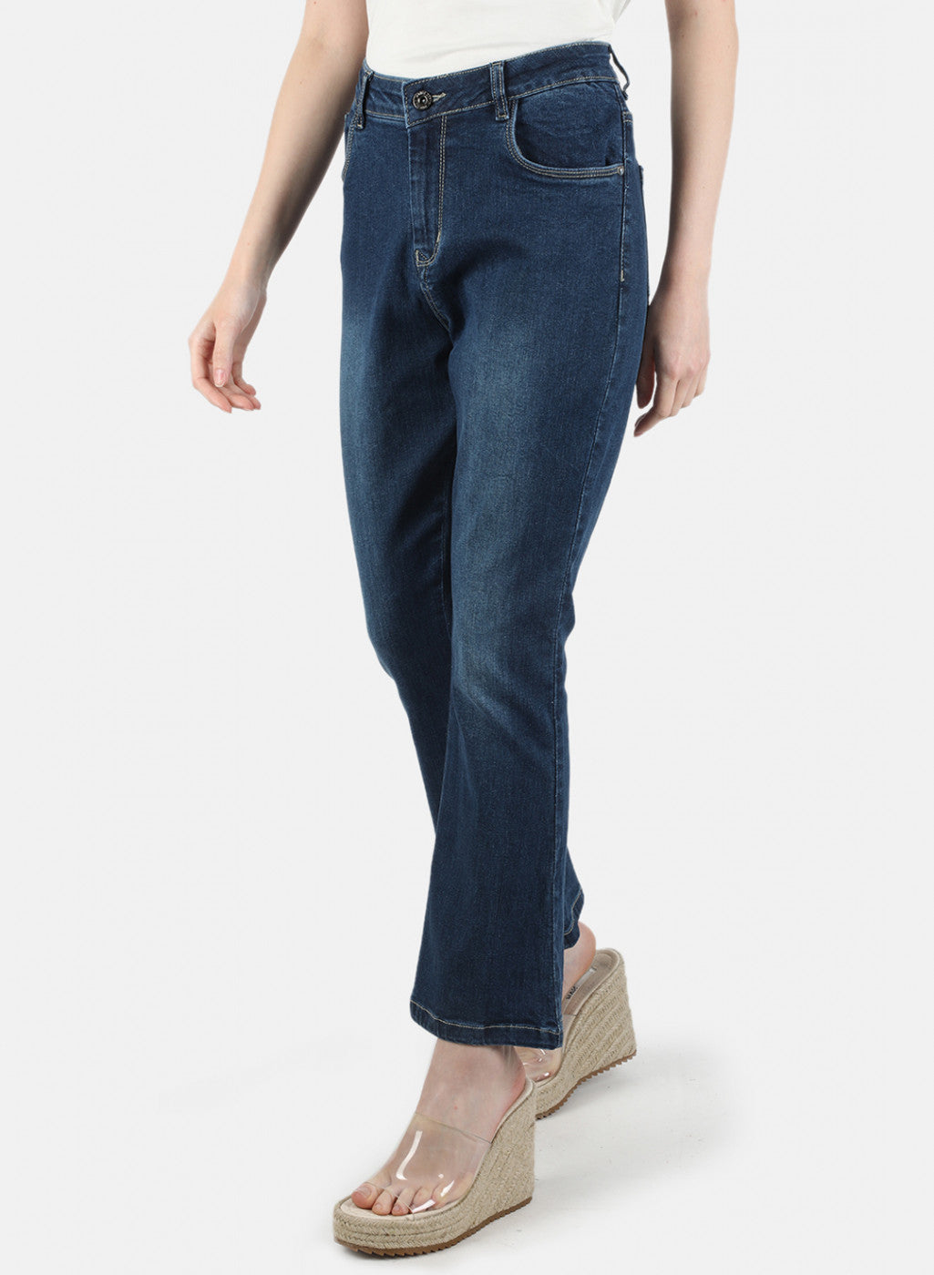 Women Blue Tailor Fit Denim