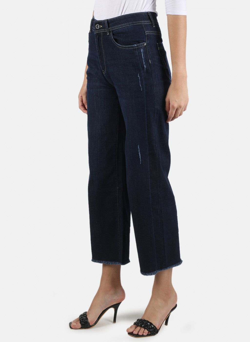 Women Navy Blue Regular Fit Denim