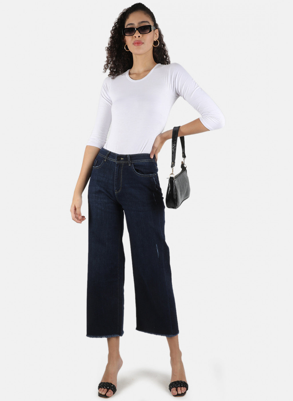 Women Navy Blue Regular Fit Denim