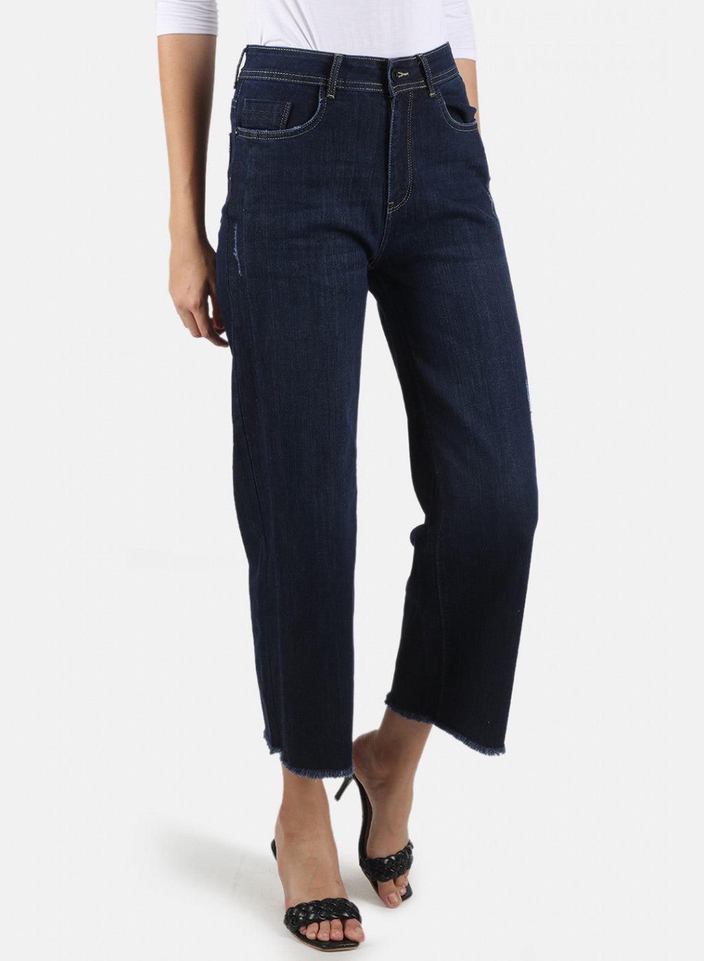 Women Navy Blue Regular Fit Denim