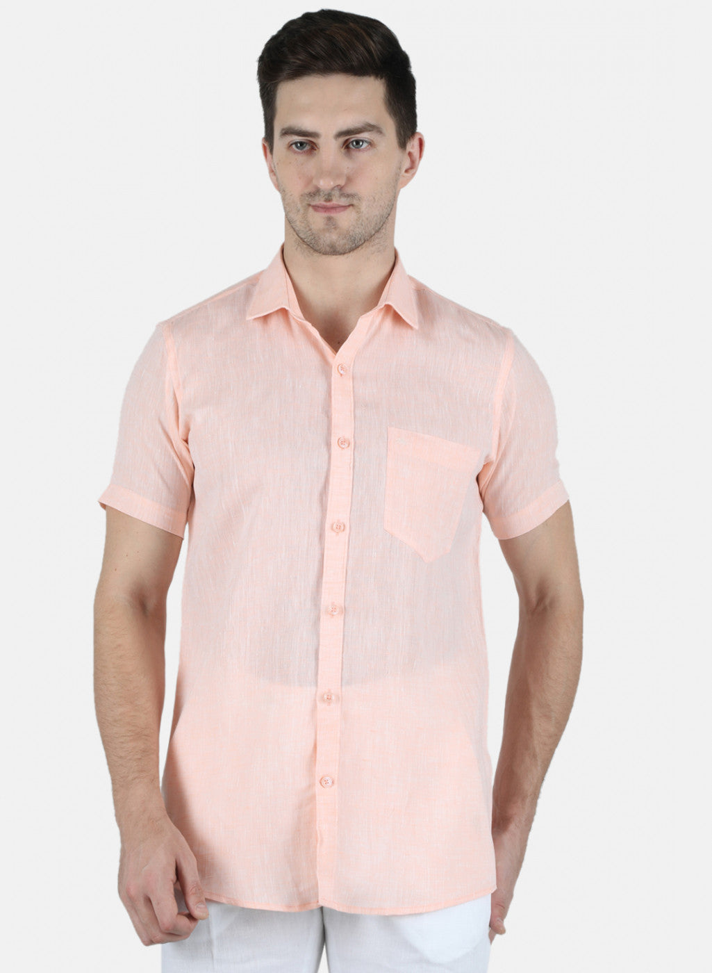 Men Orange Solid Shirt