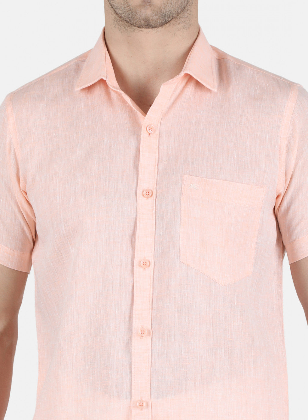 Men Orange Solid Shirt