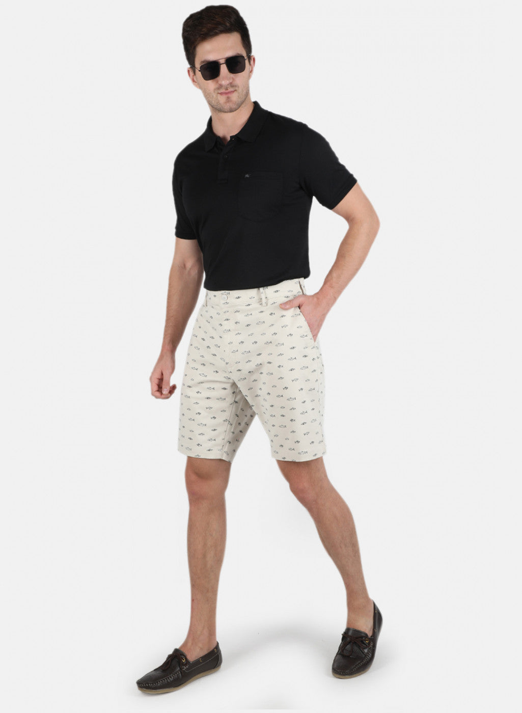 Men Beige Printed Short