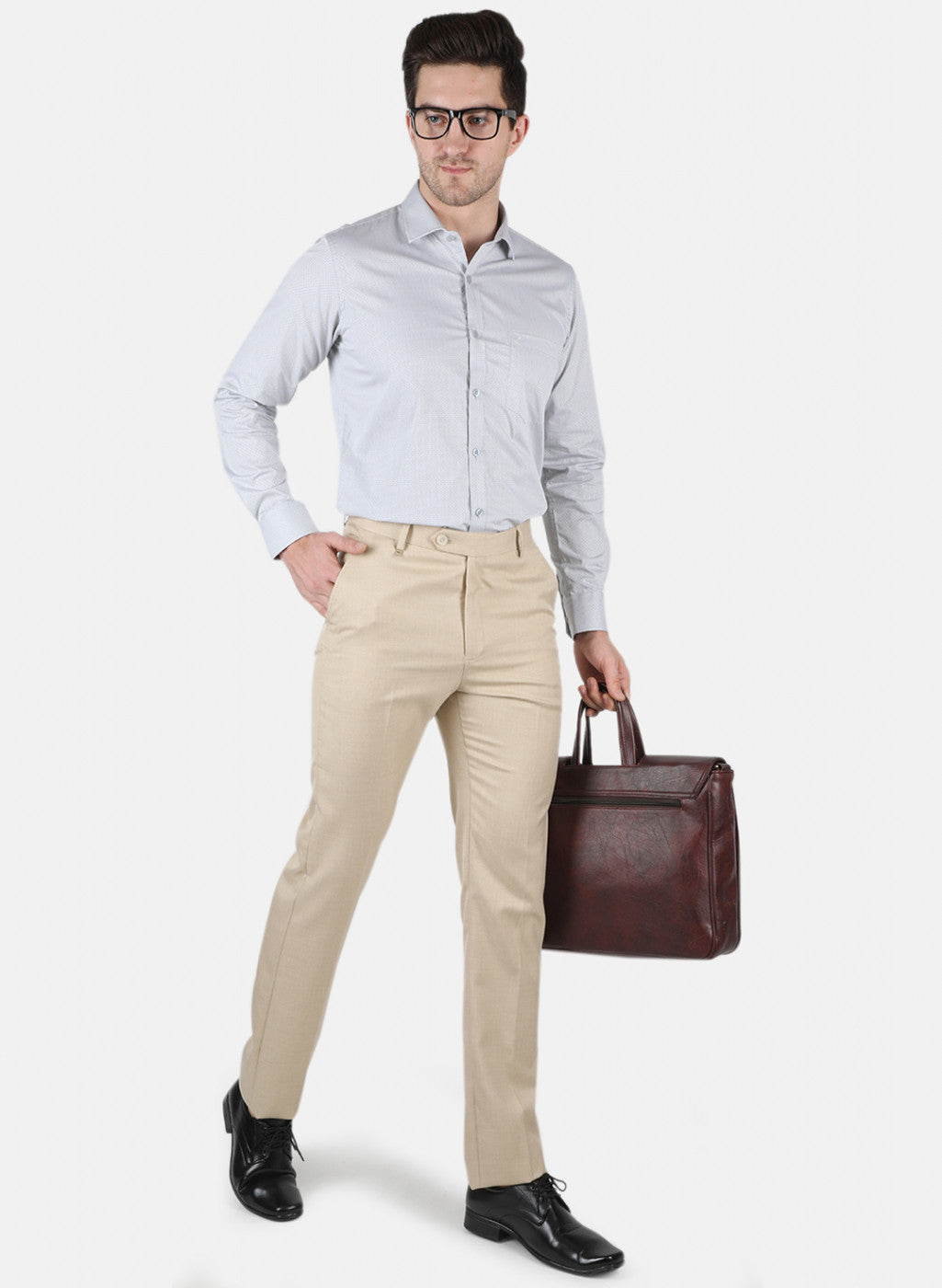 Men Khaki Regular Fit Trouser