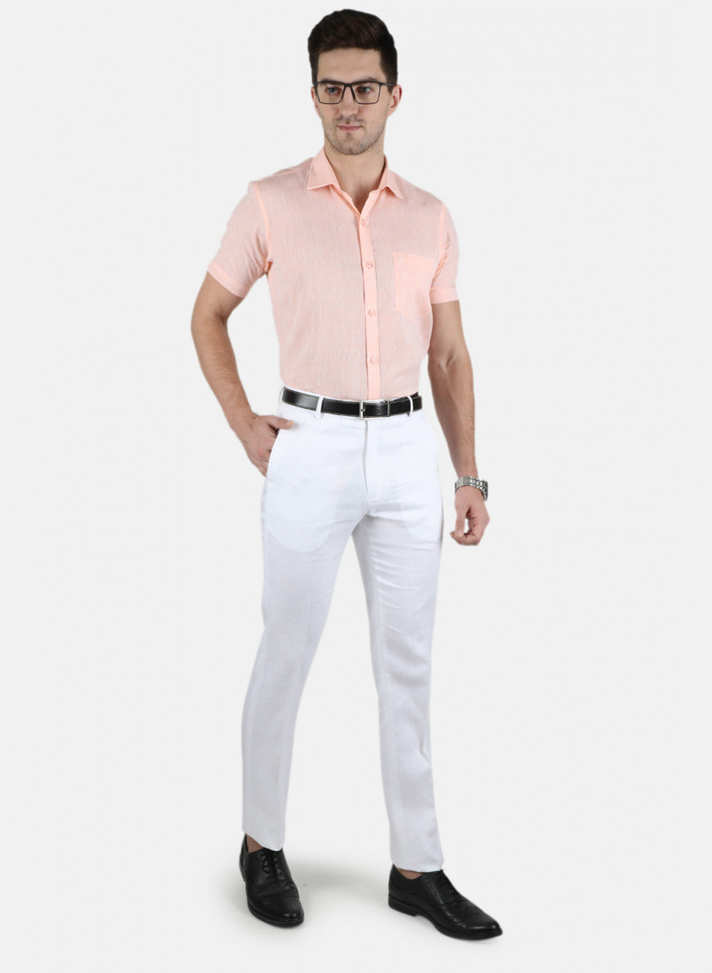 Men White Regular Fit Trouser
