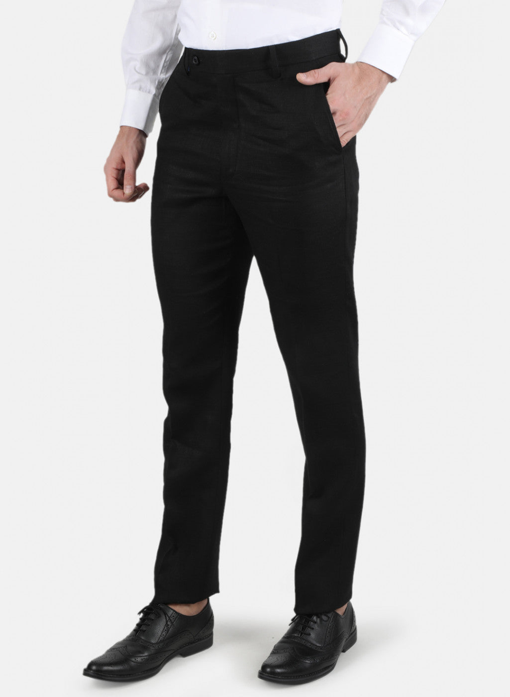 Men Black Regular Fit Trouser