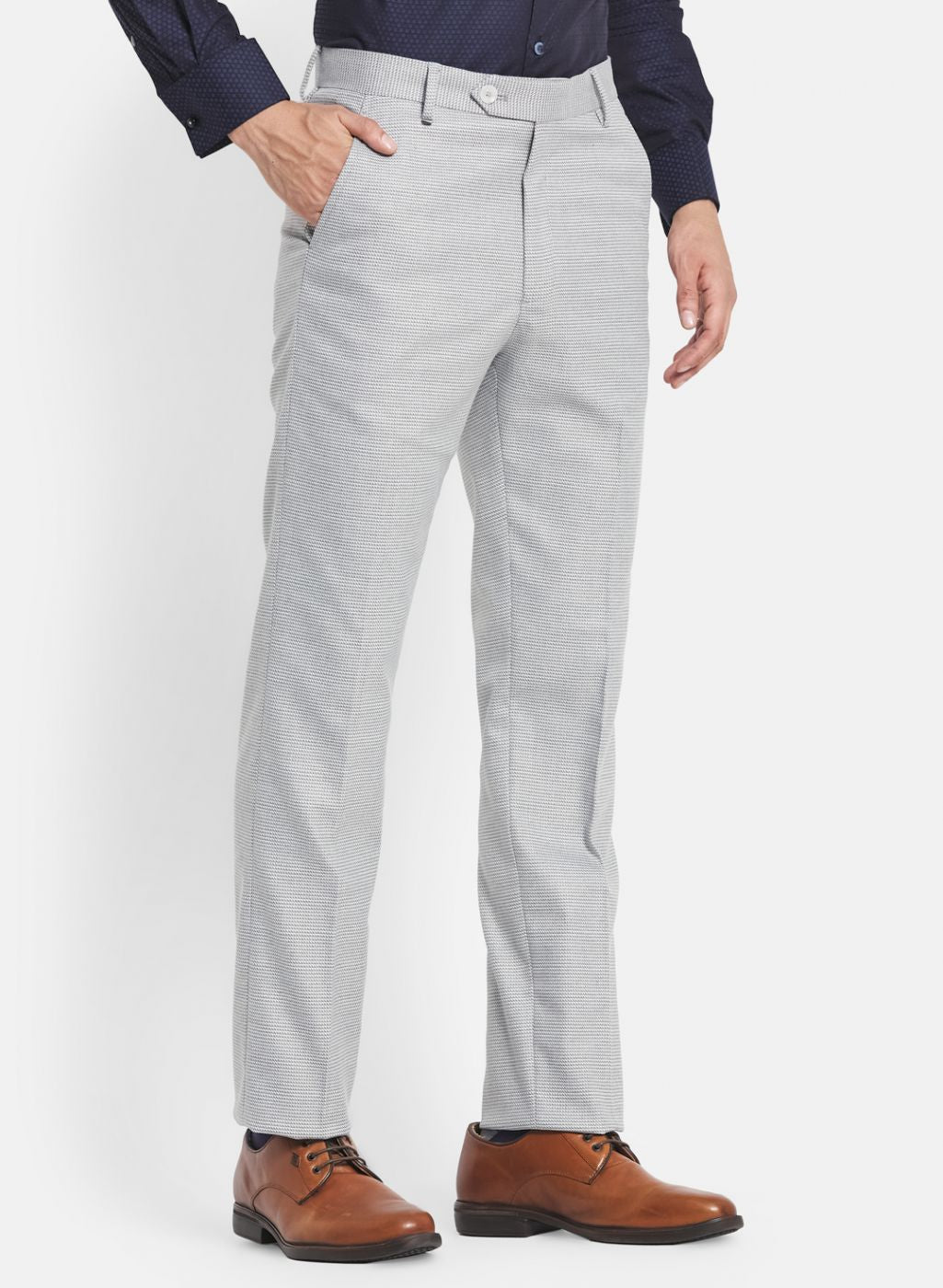 Men Grey Slim Fit Trouser