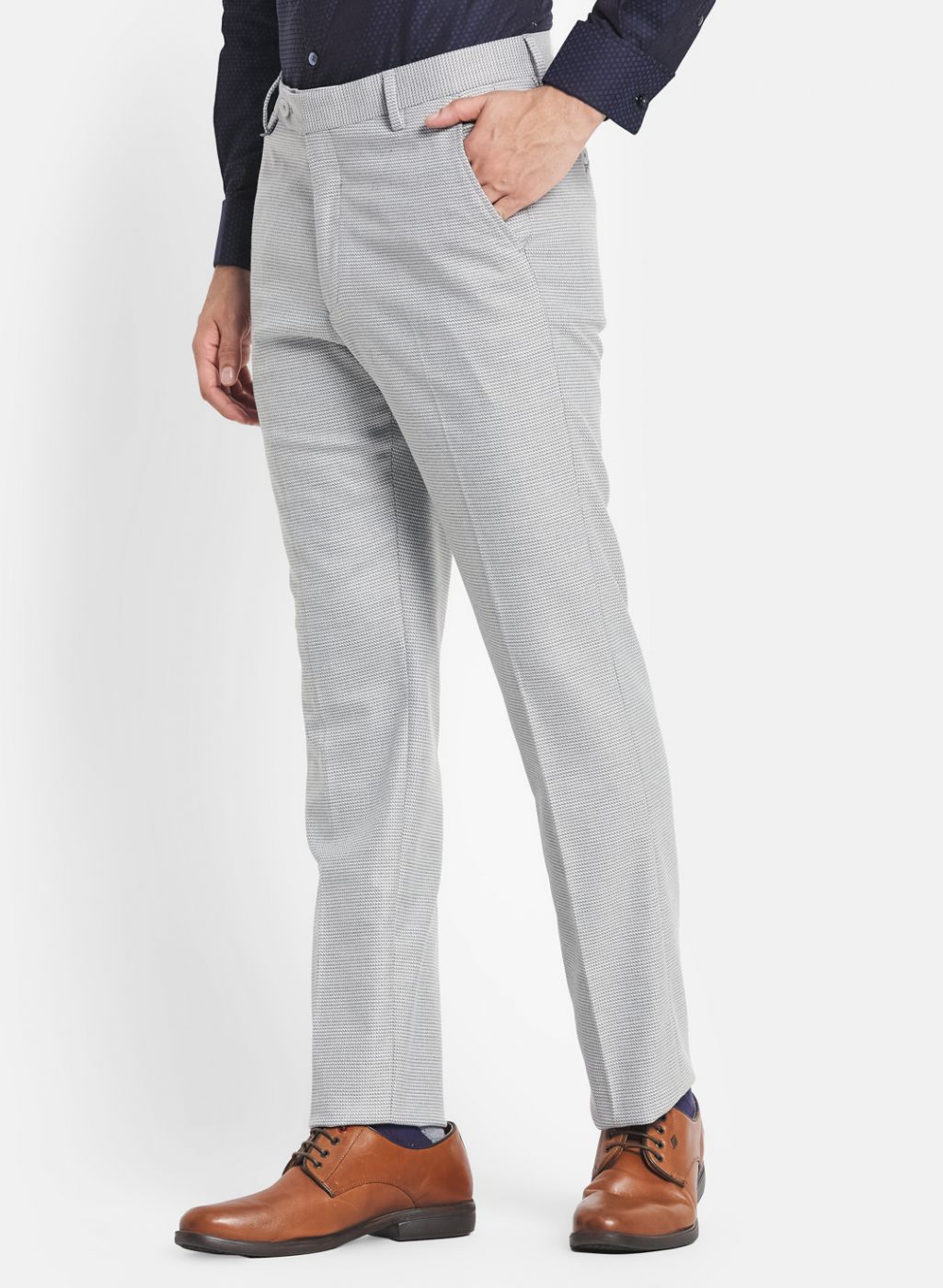 Men Grey Slim Fit Trouser