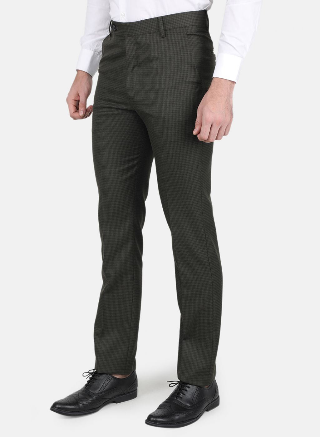 Men Olive Slim Fit Trouser