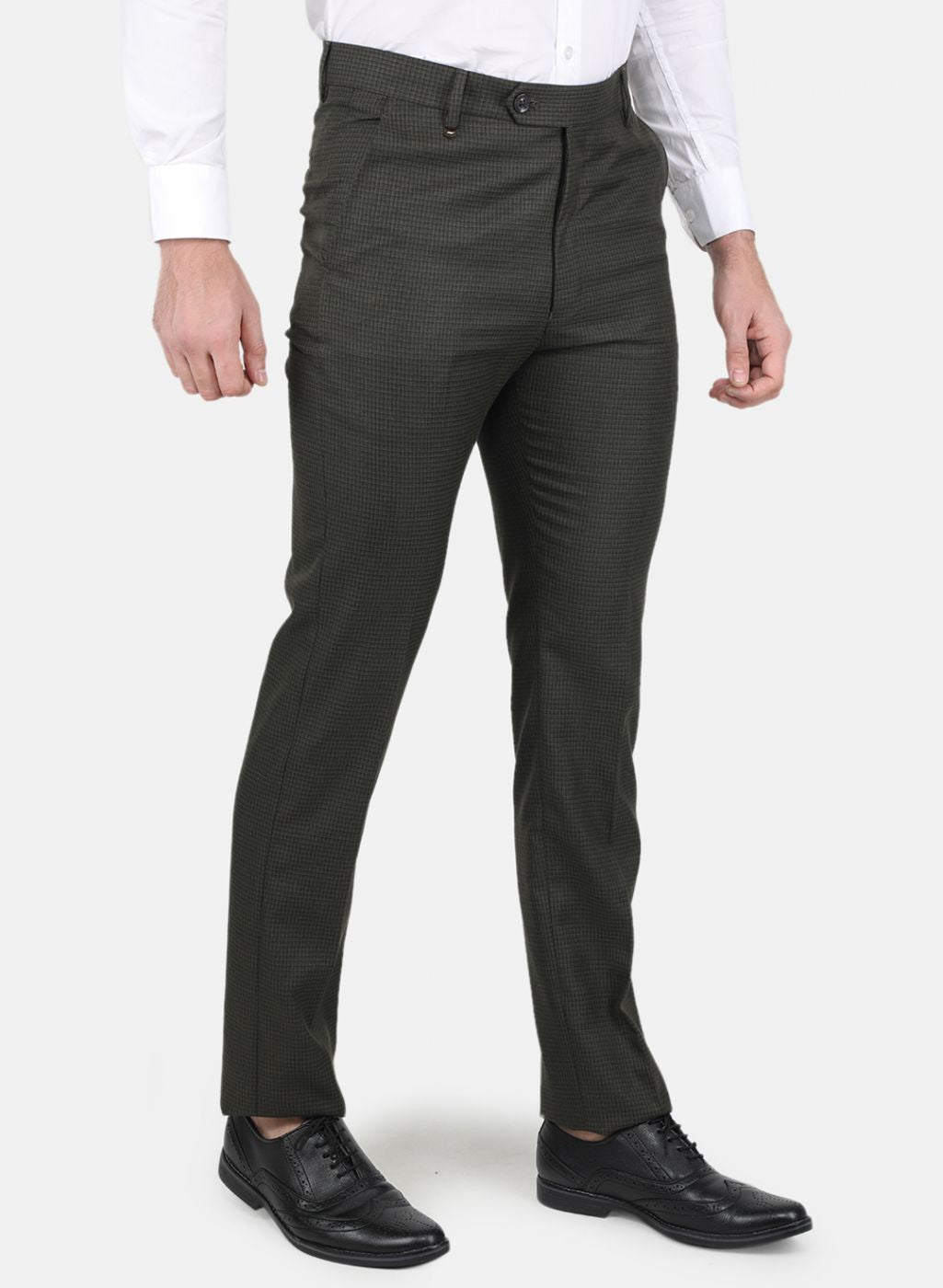 Men Olive Slim Fit Trouser