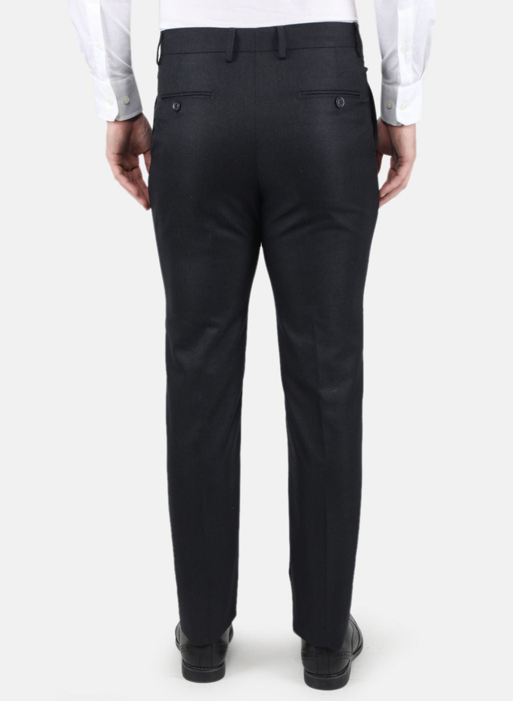 Men Navy Blue Slim Fit Trouser