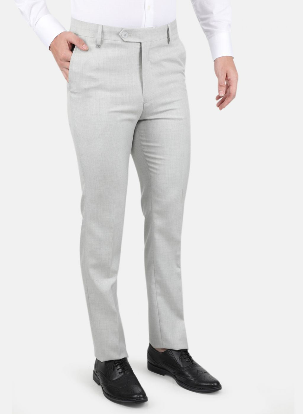 Men Grey Slim Fit Trouser